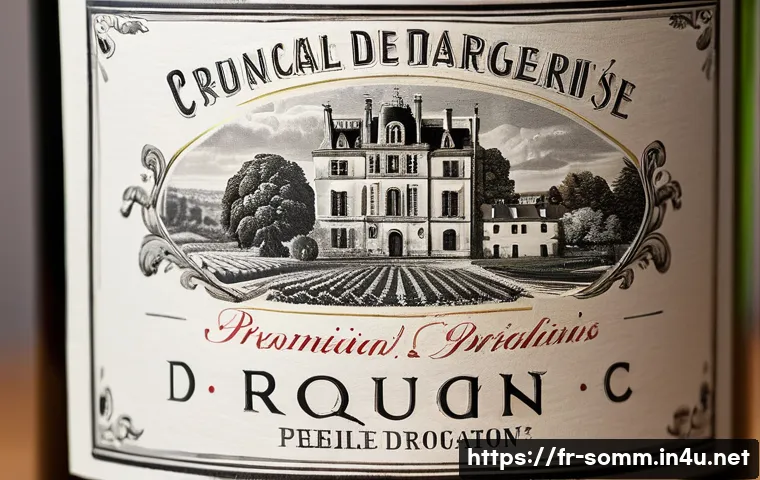 와인 병 라벨 읽는 법 - **Prompt:** An elegant, close-up shot of a classic French wine bottle label. The label prominently f...