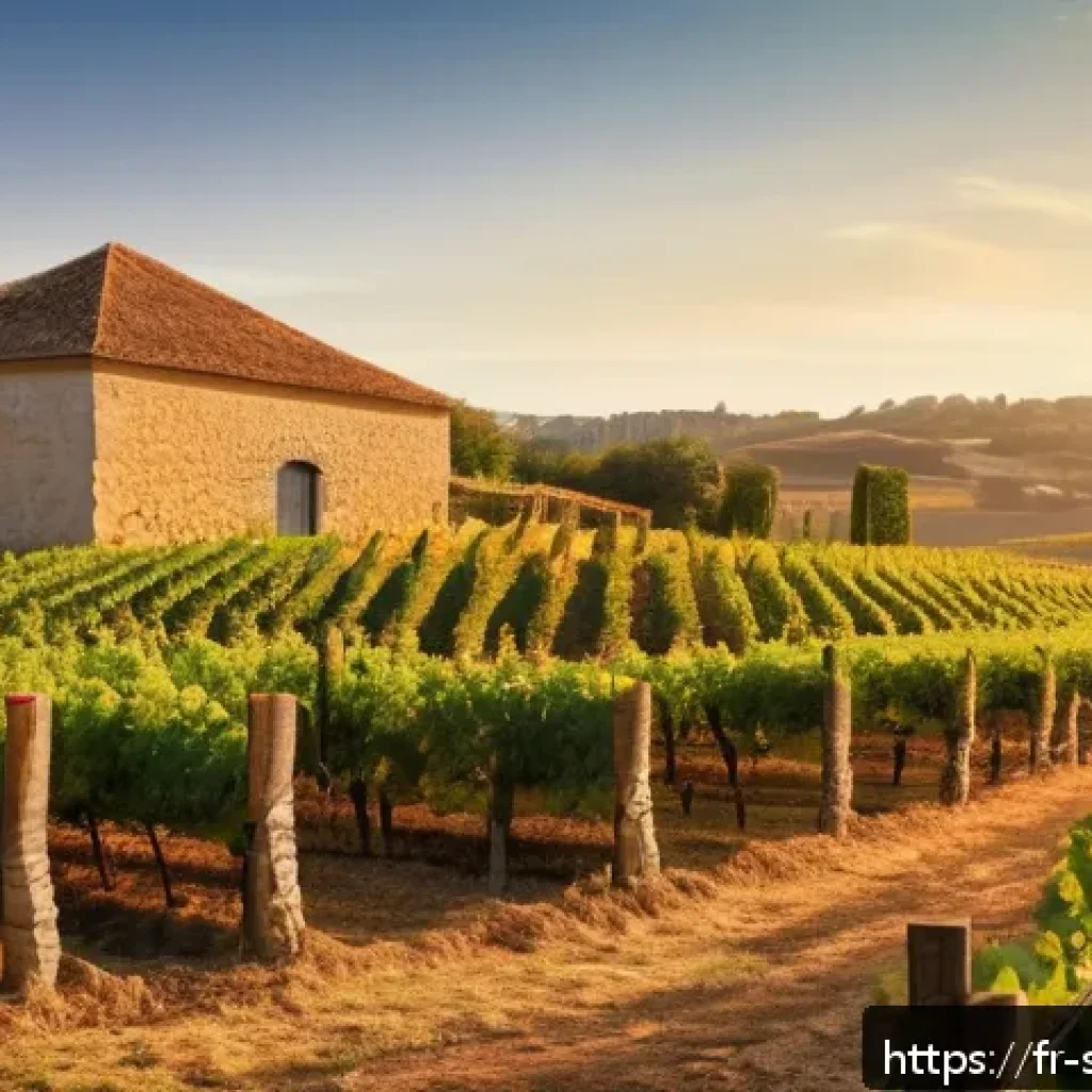 소믈리에가 추천하는 저렴한 와인 - A rustic French vineyard landscape in the South-West region during early autumn, showcasing rows of ...