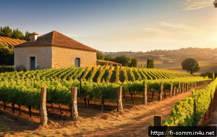 소믈리에가 추천하는 저렴한 와인 - A rustic French vineyard landscape in the South-West region during early autumn, showcasing rows of ...
